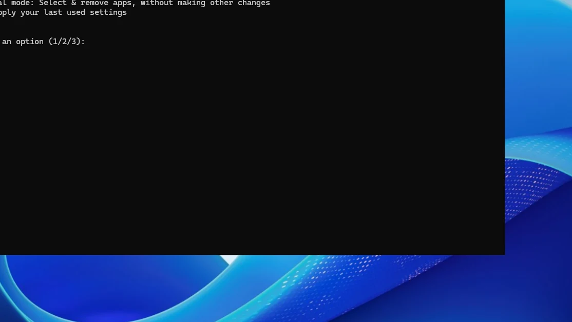 The text menu you get with the -CLI switch.